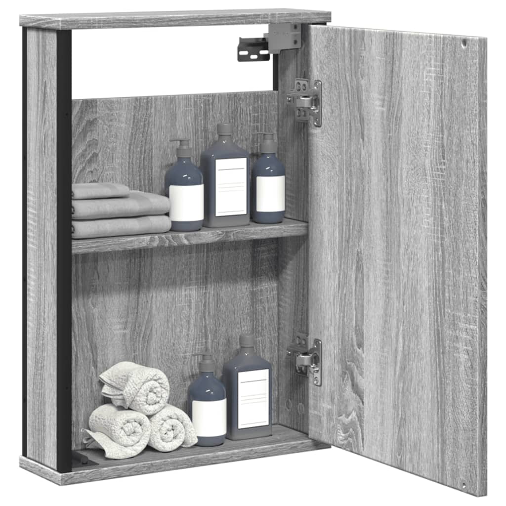 Armoire de toilette avec miroir 42x12x60 cm en bois travaillé