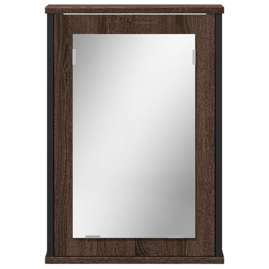 Armoire de toilette avec miroir 42x12x60 cm en bois travaillé