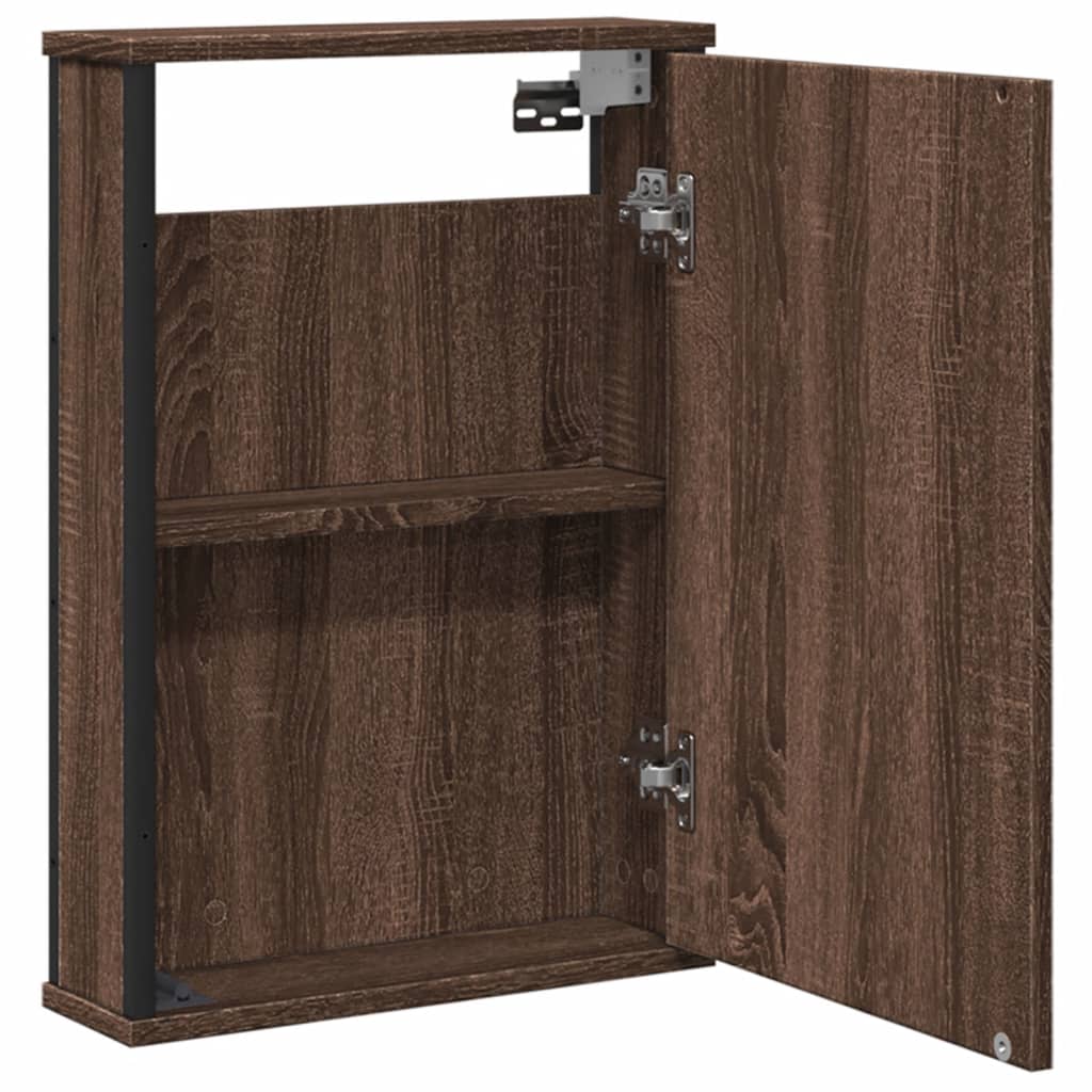 Armoire de toilette avec miroir 42x12x60 cm en bois travaillé