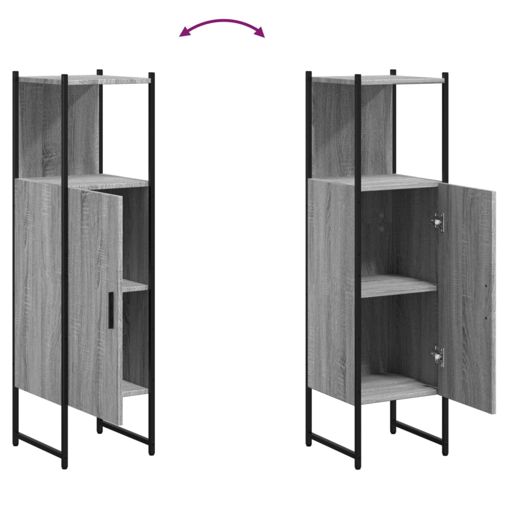 Badkamerkast 33x33x120,5 cm bewerkt hout