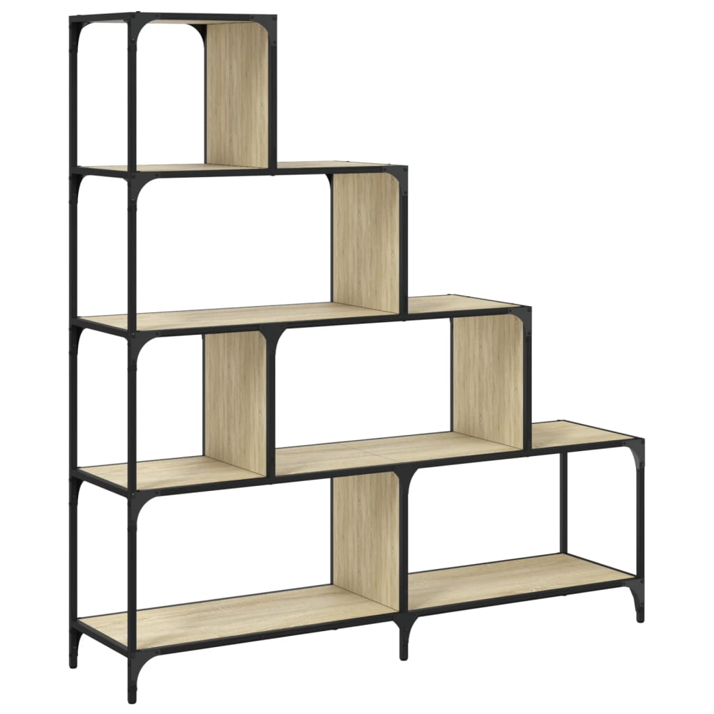 Boekenkast 4-laags 139x33,5x149 cm bewerkt hout