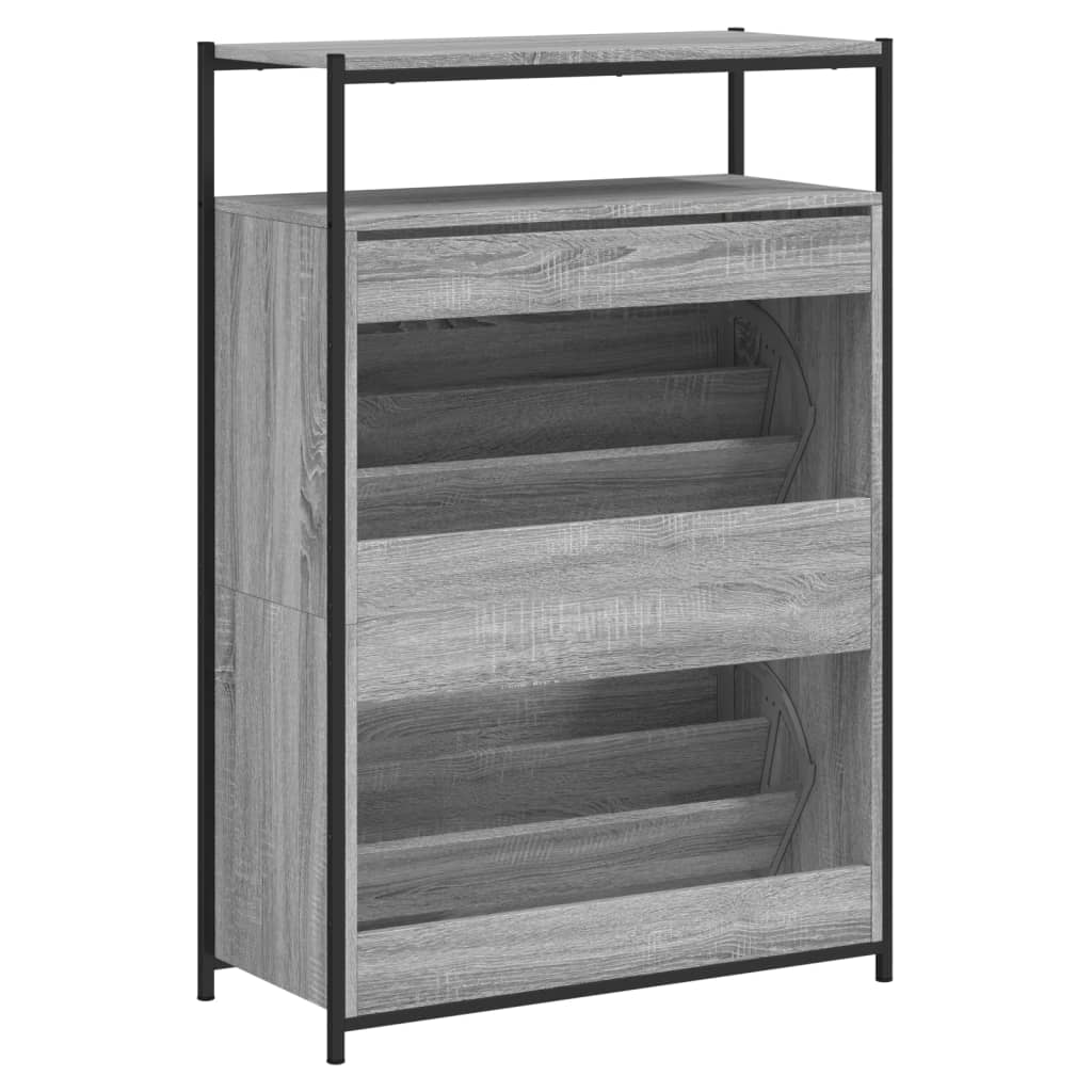 Schoenenkast 75x34x112 cm bewerkt hout eikenkleurig