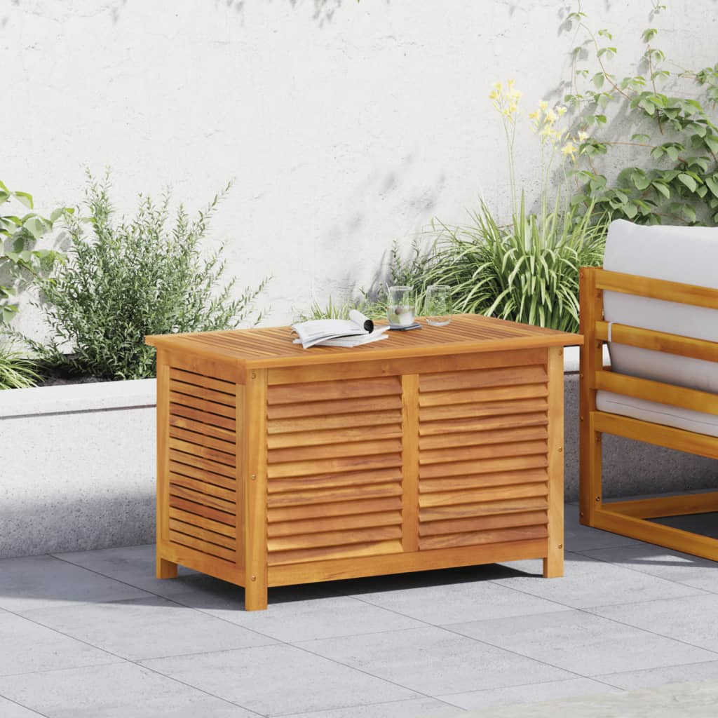 Coffre de jardin avec stores 90x50x56 cm en bois d'acacia massif