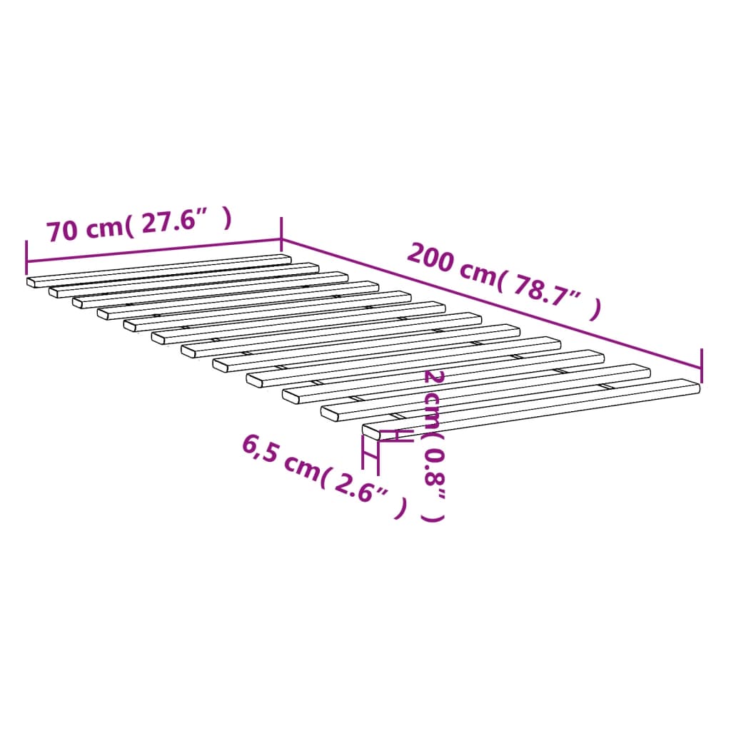 Lattenbodem massief grenenhout 90x200 cm