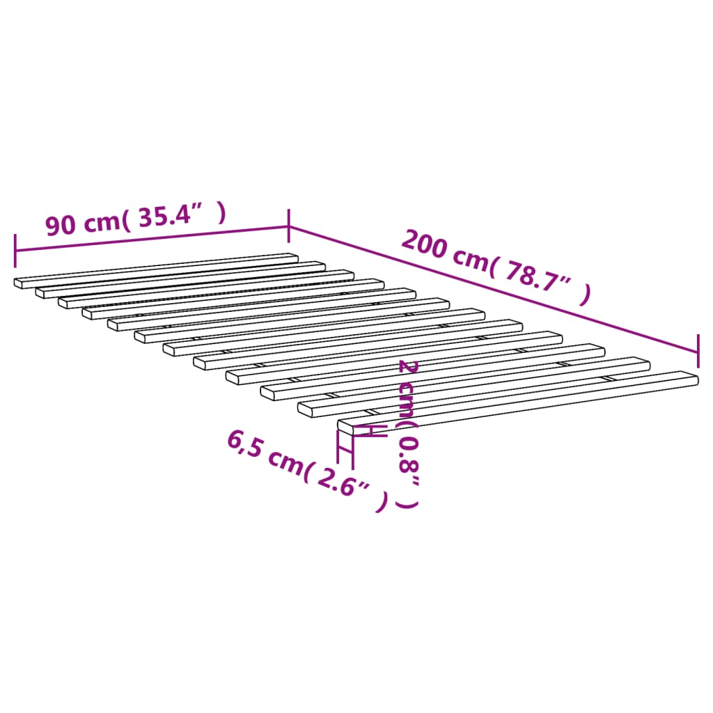 Lattenbodem massief grenenhout 90x200 cm