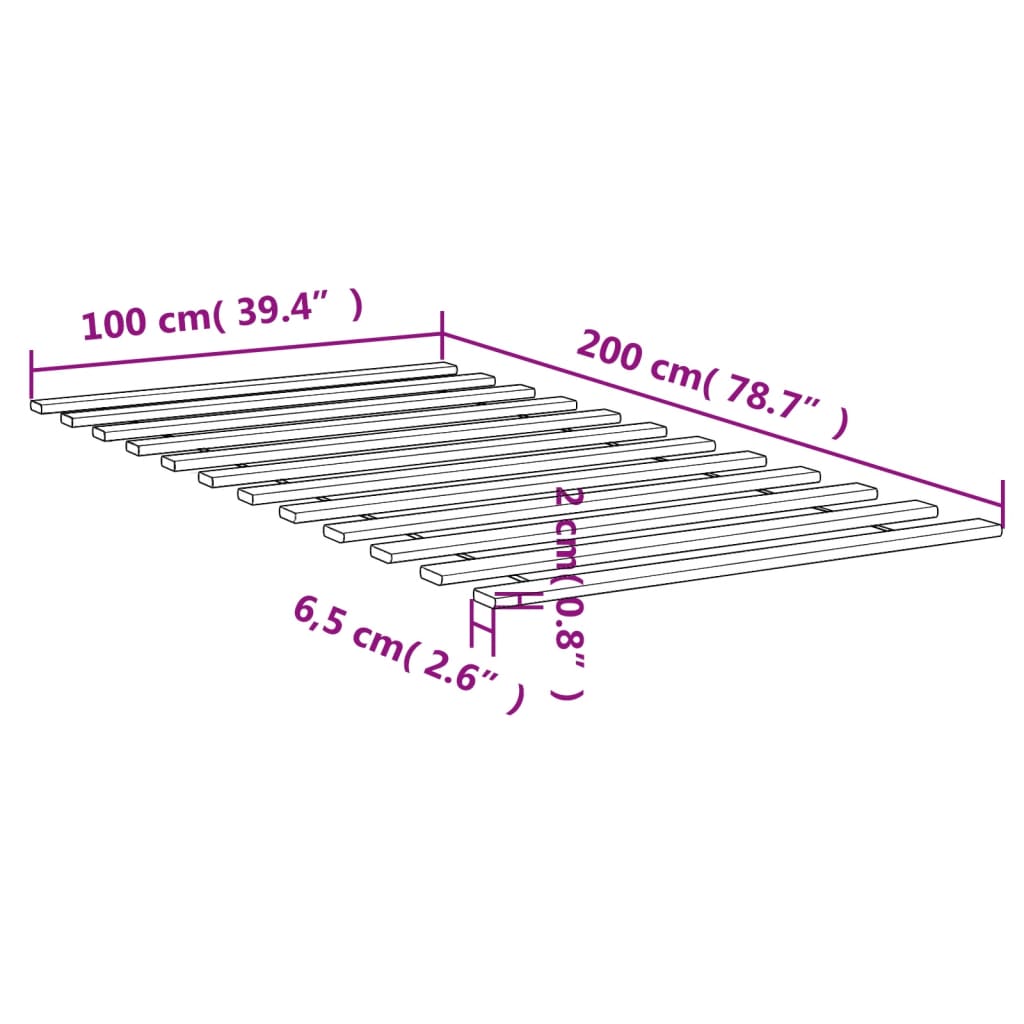 Lattenbodem massief grenenhout 90x200 cm