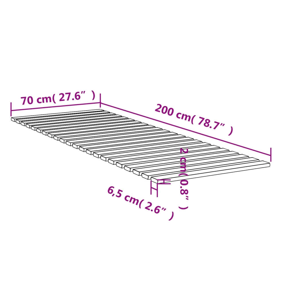 Lattenbodem massief grenenhout 90x200 cm