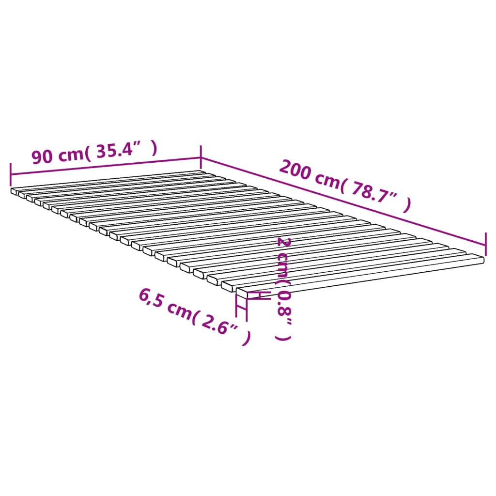 Lattenbodem massief grenenhout 90x200 cm