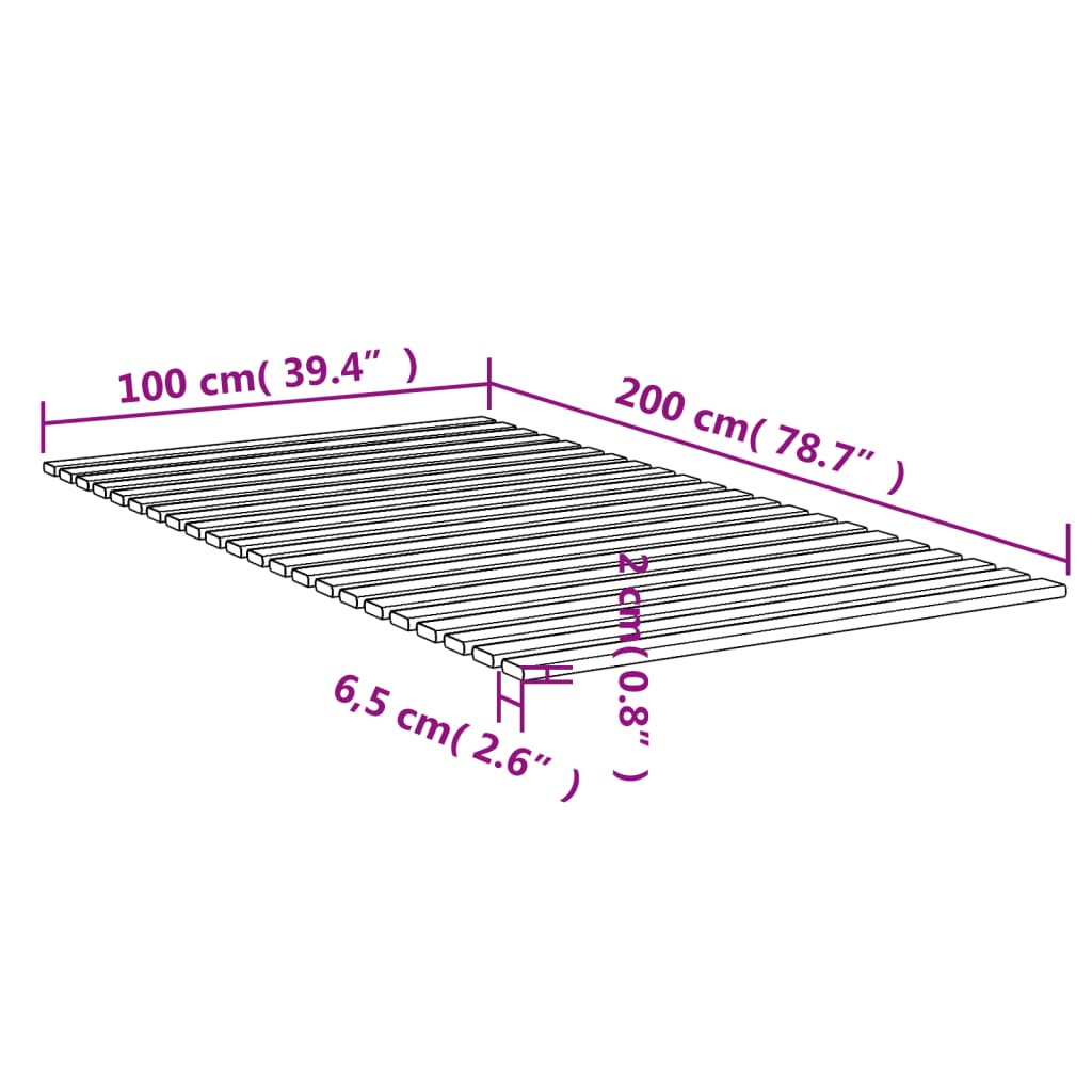 Lattenbodem massief grenenhout 90x200 cm