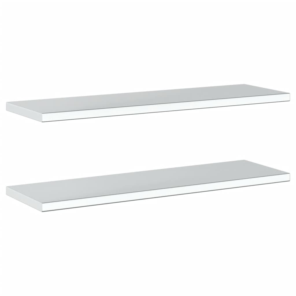 Wandschappen 2 st 100x23,5x3 cm roestvrijstaal zilverkleurig