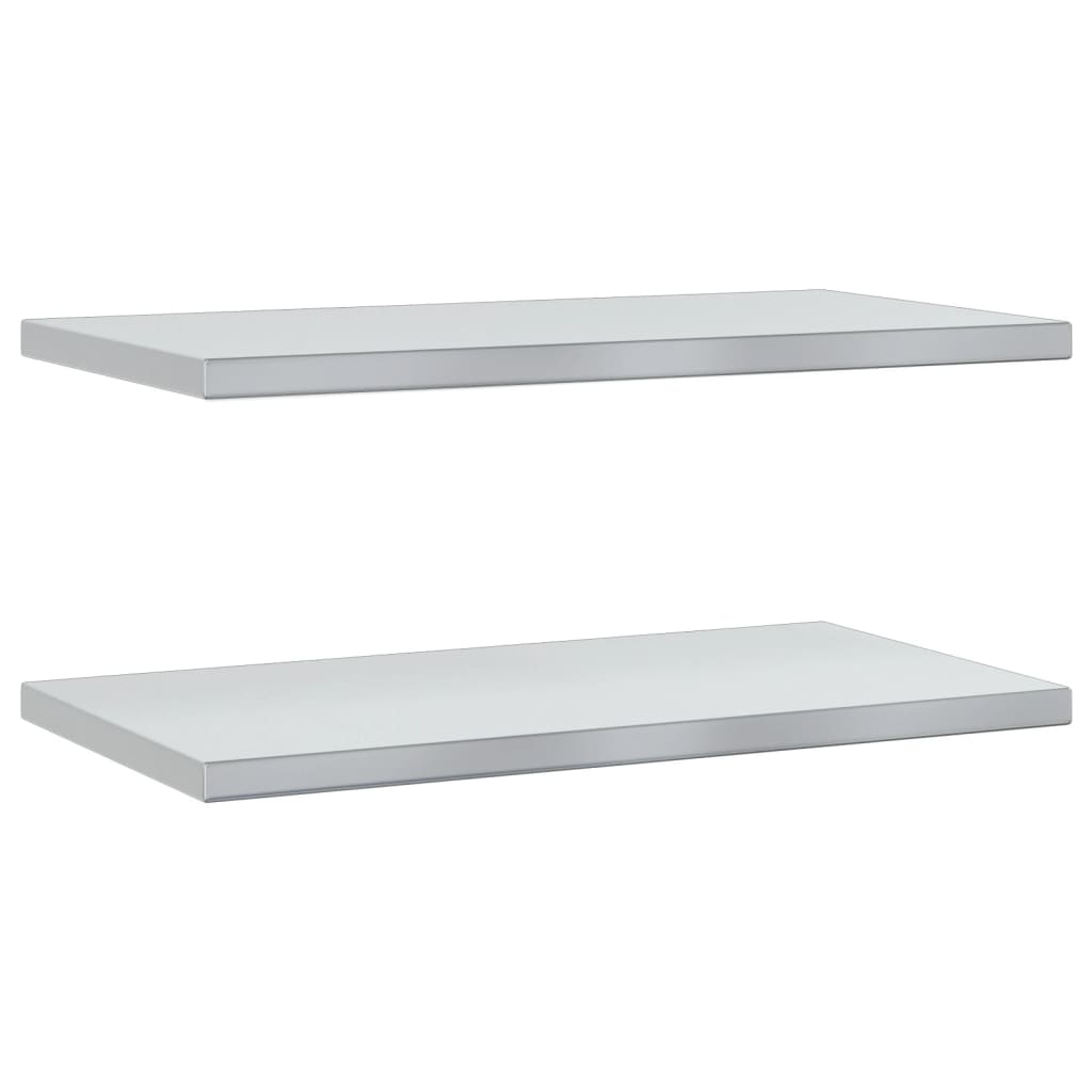 Wandschappen 2 st 100x23,5x3 cm roestvrijstaal zilverkleurig