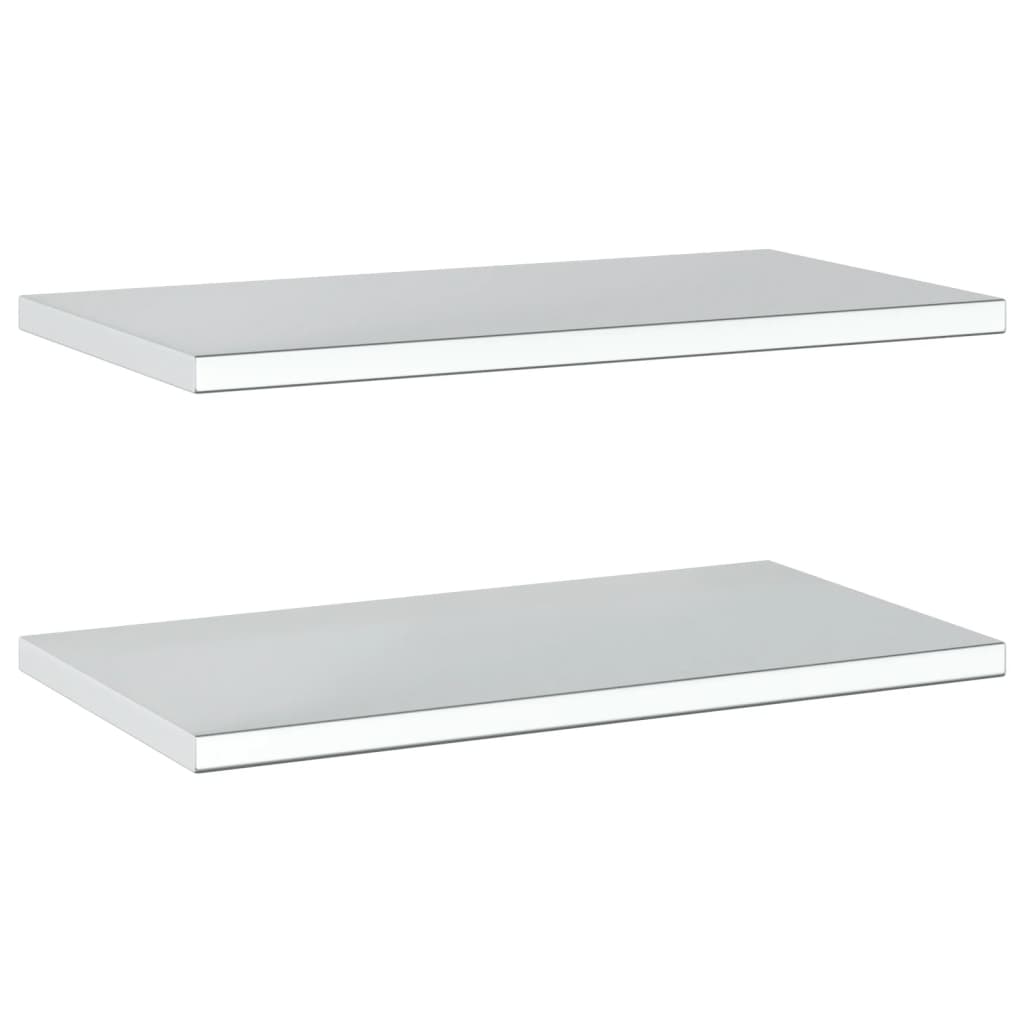 Wandschappen 2 st 100x23,5x3 cm roestvrijstaal zilverkleurig