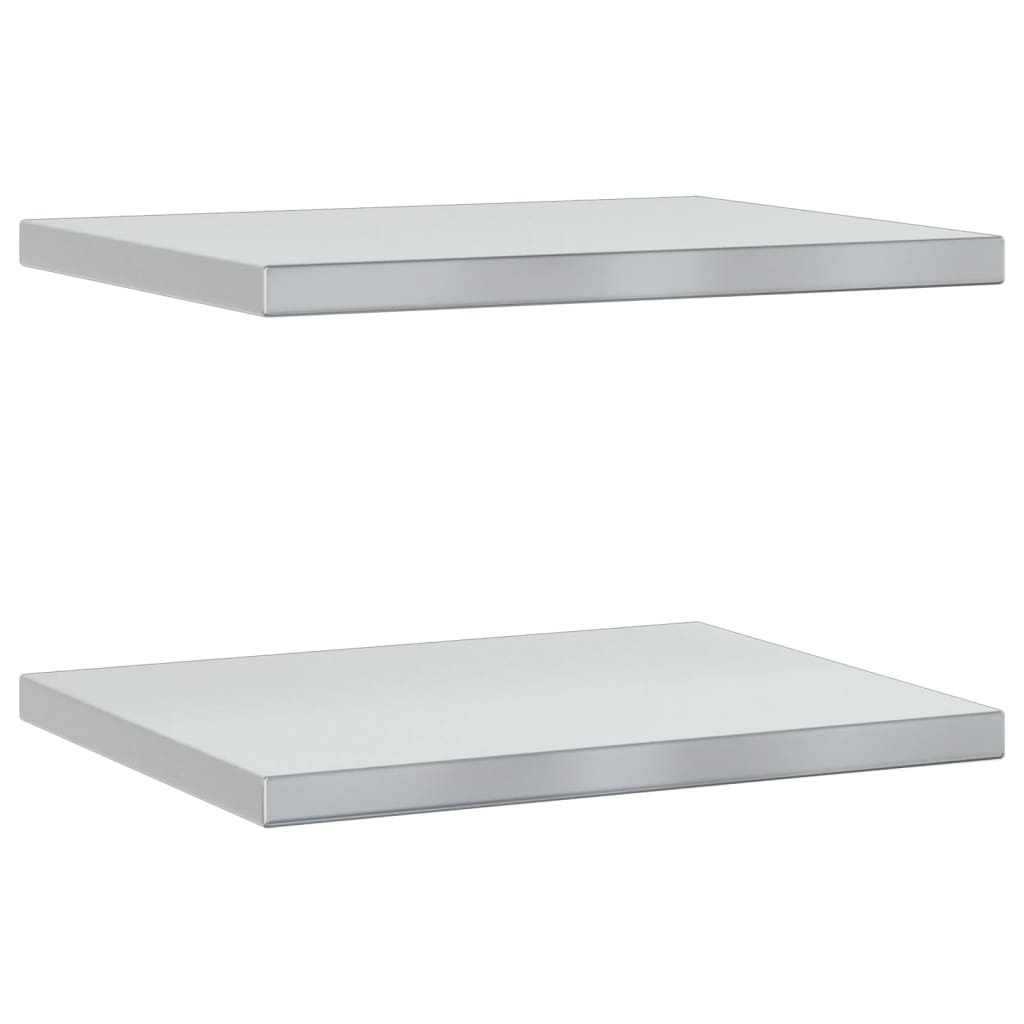 Wandschappen 2 st 100x23,5x3 cm roestvrijstaal zilverkleurig