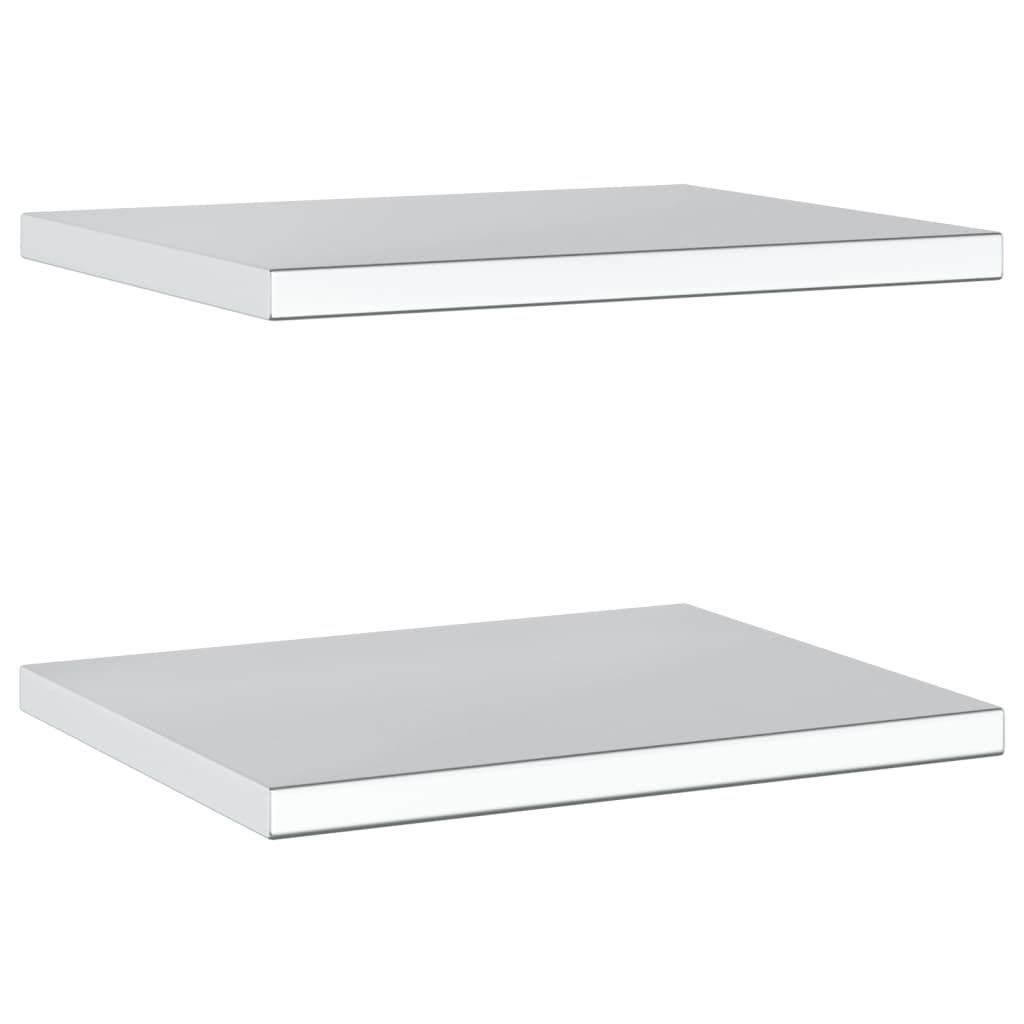 Wandschappen 2 st 100x23,5x3 cm roestvrijstaal zilverkleurig