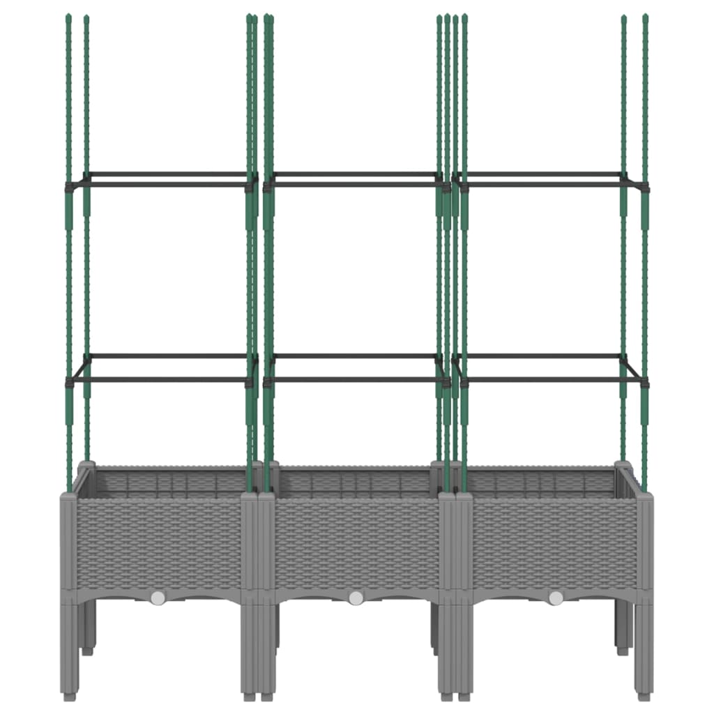 Plantenbak met latwerk 200x160x142,5 cm polypropeen wit