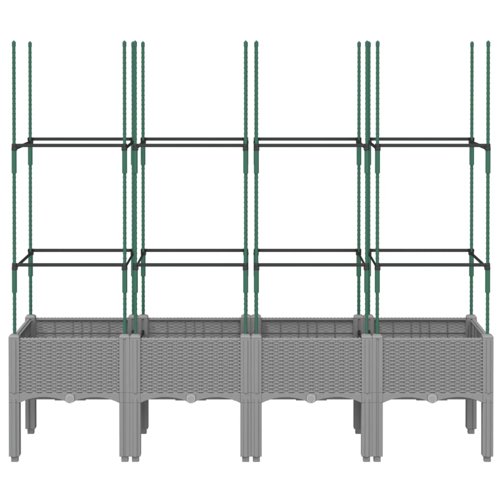 Plantenbak met latwerk 200x160x142,5 cm polypropeen wit