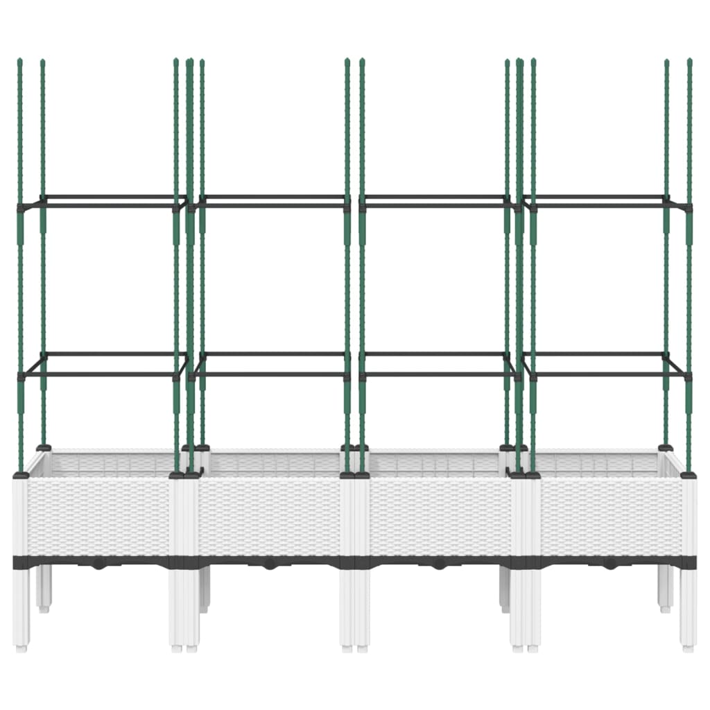 Plantenbak met latwerk 200x160x142,5 cm polypropeen wit