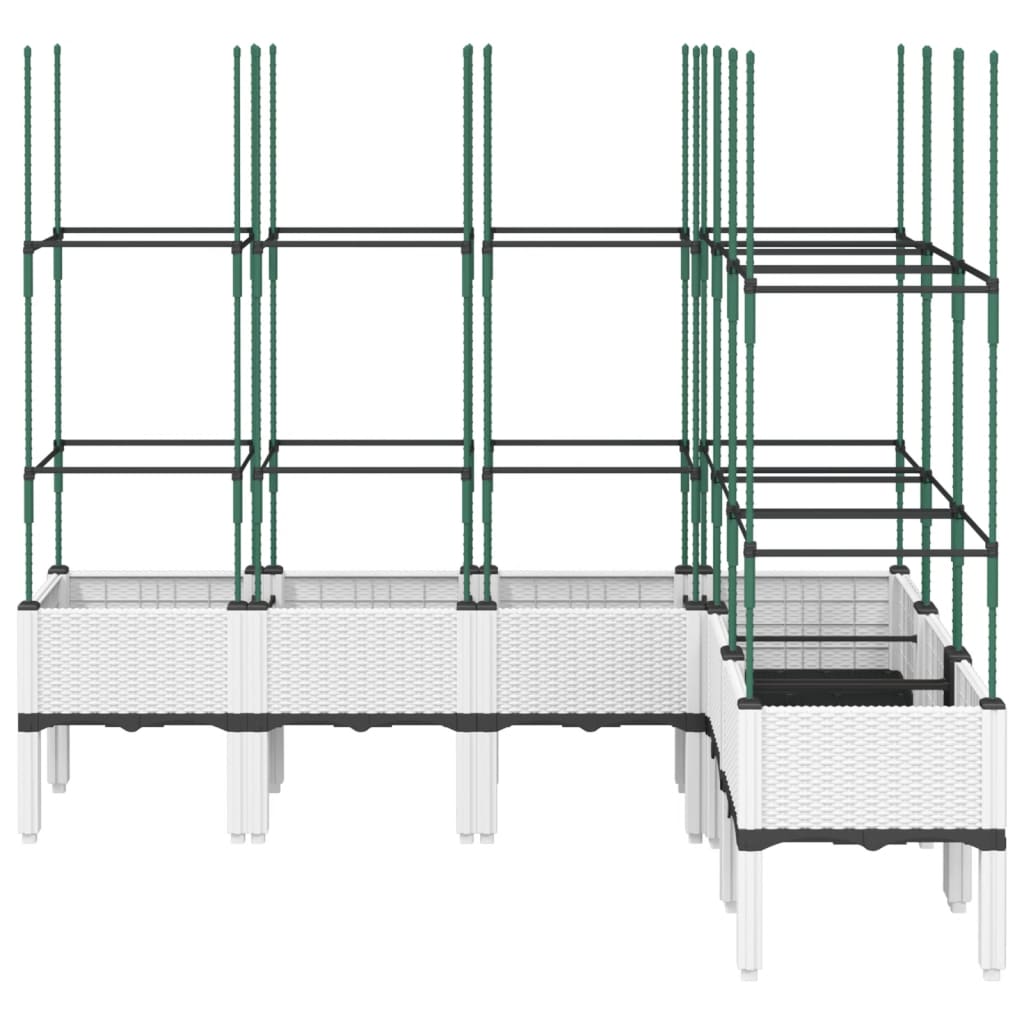 Plantenbak met latwerk 200x160x142,5 cm polypropeen wit