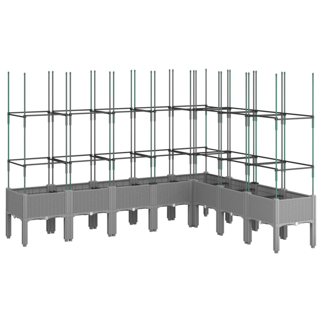 Plantenbak met latwerk 200x160x142,5 cm polypropeen wit