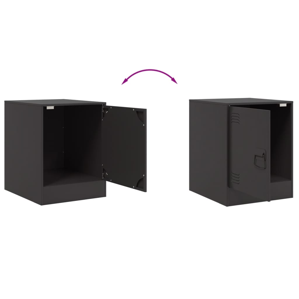 Tables de chevet 2 pcs 34,5x39x44 cm acier