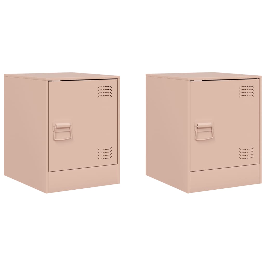 Tables de chevet 2 pcs 34,5x39x44 cm acier