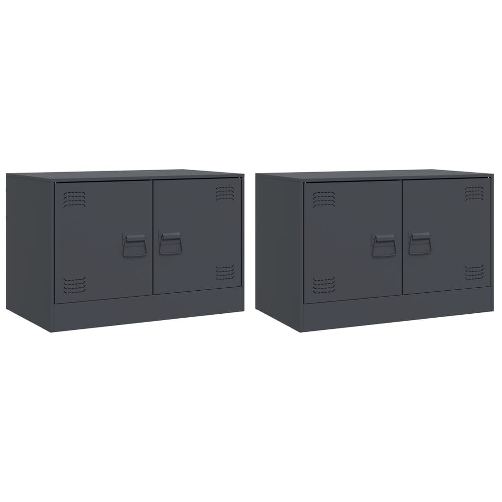 Meuble TV 2 pcs 67x39x44 cm acier