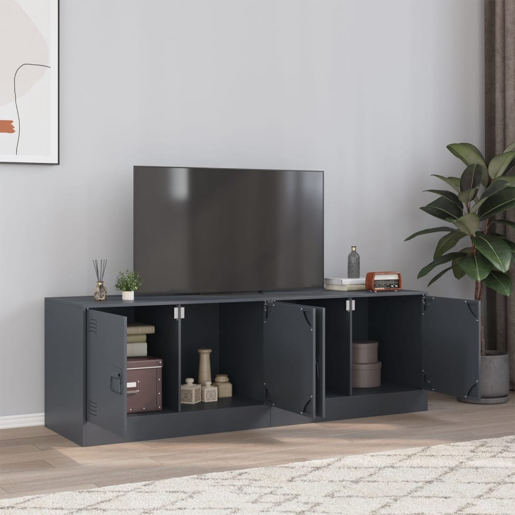 Meuble TV 2 pcs 67x39x44 cm acier