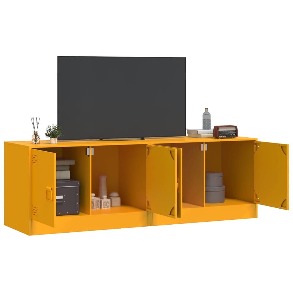 Meuble TV 2 pcs 67x39x44 cm acier