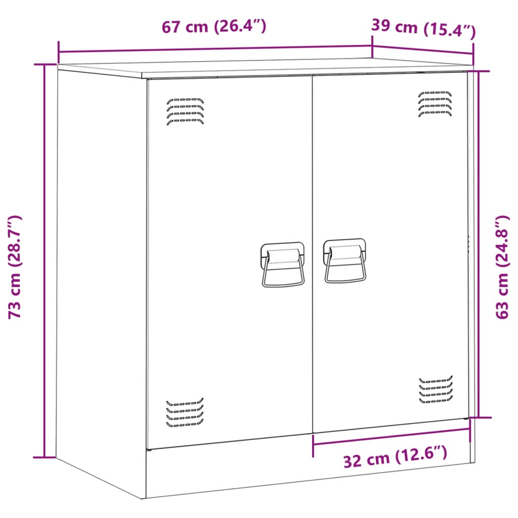 Dressoir 67x39x73 cm staal