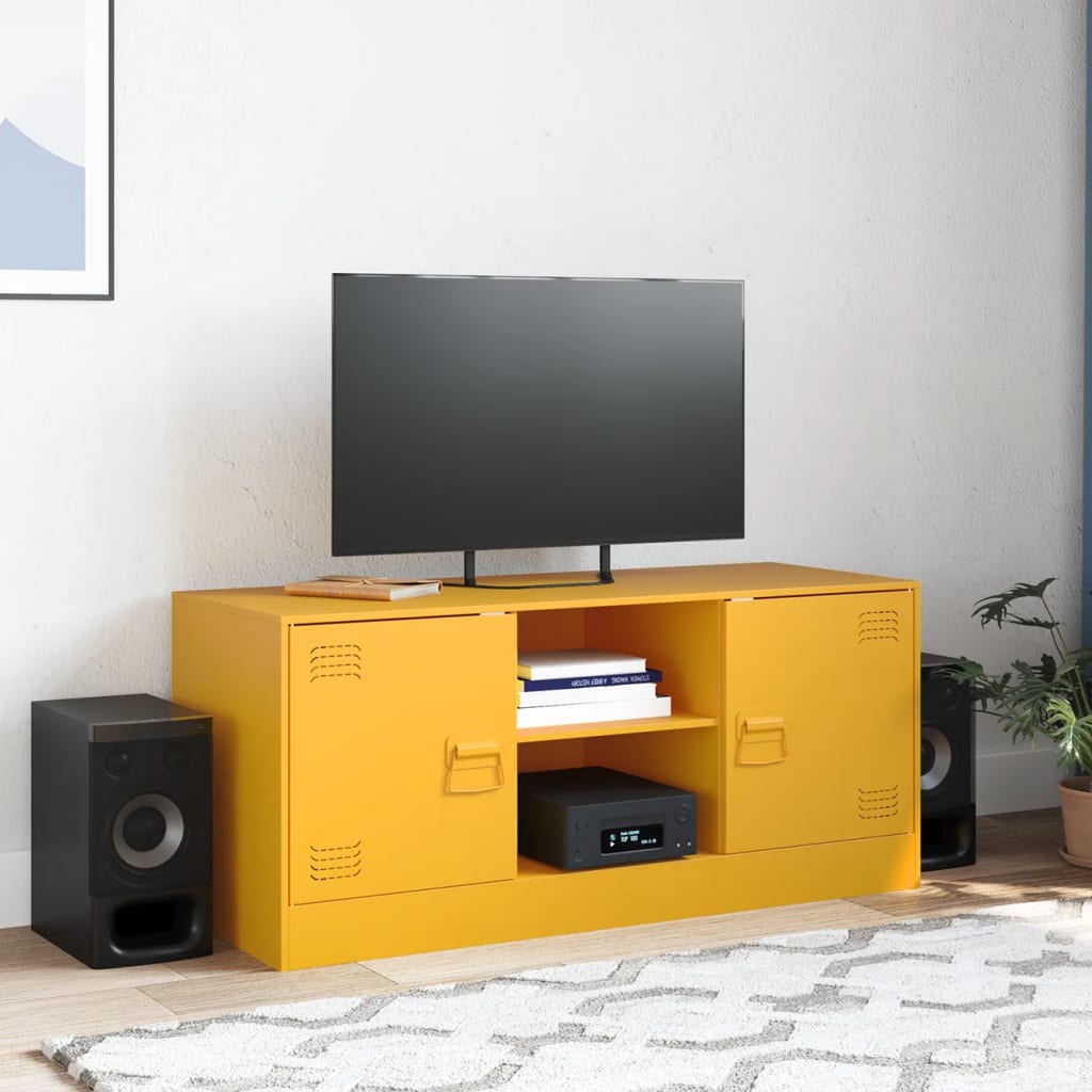 Meuble TV 99x39x44 cm en acier