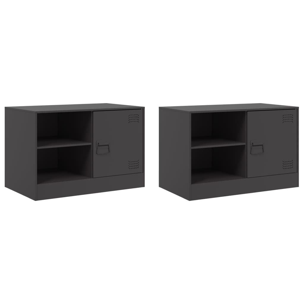 Tables de chevet 2 pcs 67x39x44 cm acier