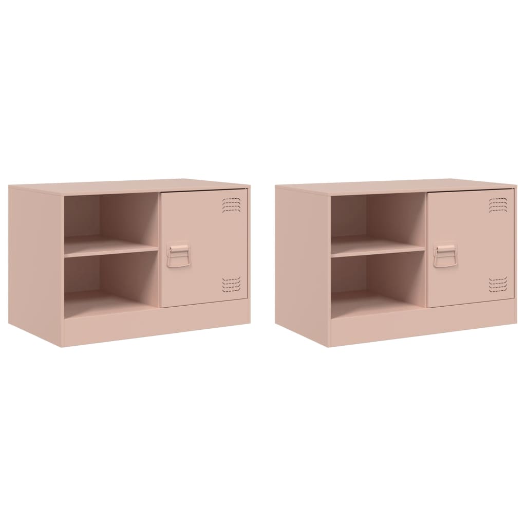 Tables de chevet 2 pcs 67x39x44 cm acier