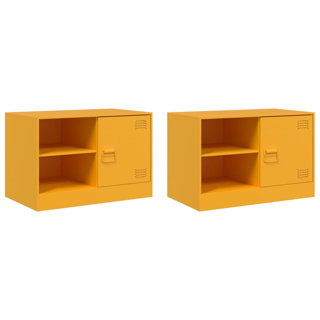 Tables de chevet 2 pcs 67x39x44 cm acier