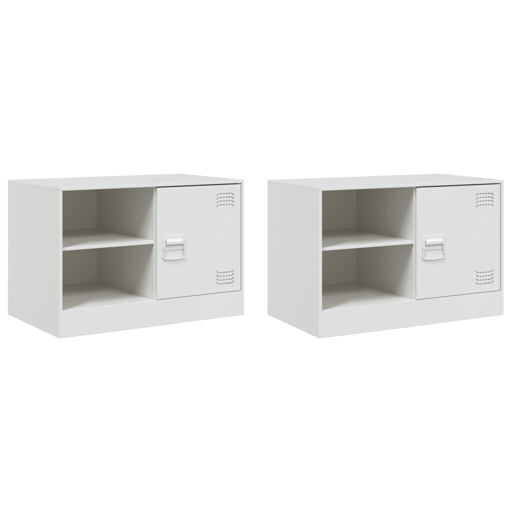 Tables de chevet 2 pcs 67x39x44 cm acier