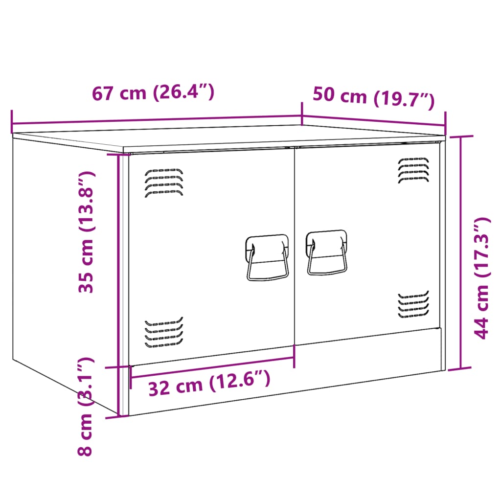 Table basse 67x50x44 cm acier