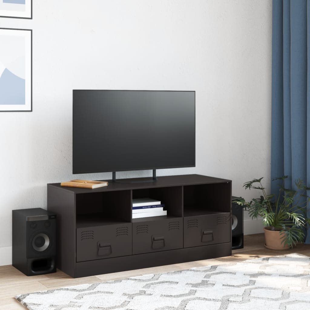 Meuble TV 99x39x44 cm acier, anthracite