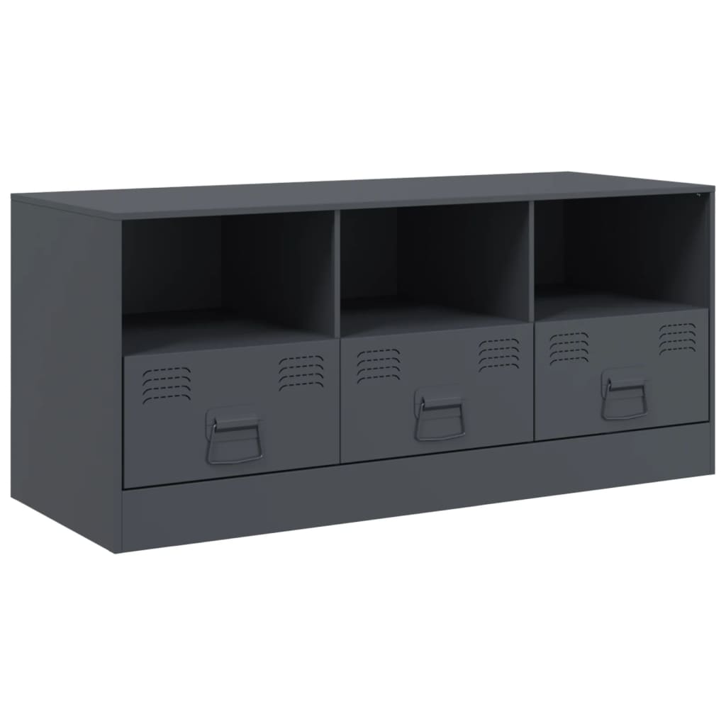 Meuble TV 99x39x44 cm acier, anthracite