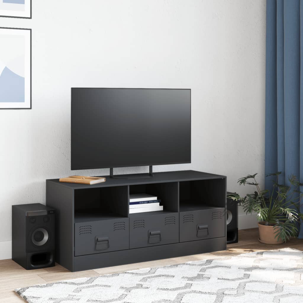 Tv-meubel 99x39x44 cm staal antracietkleurig