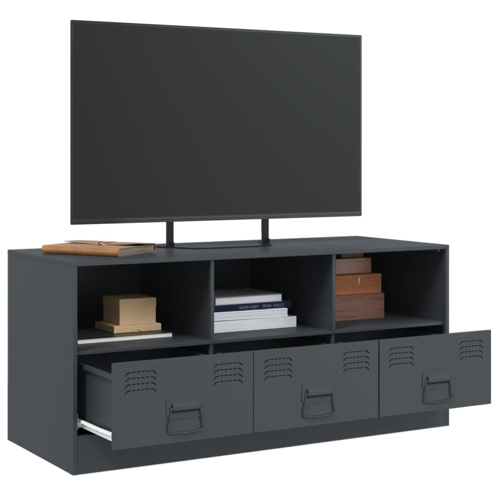 Meuble TV 99x39x44 cm acier, anthracite