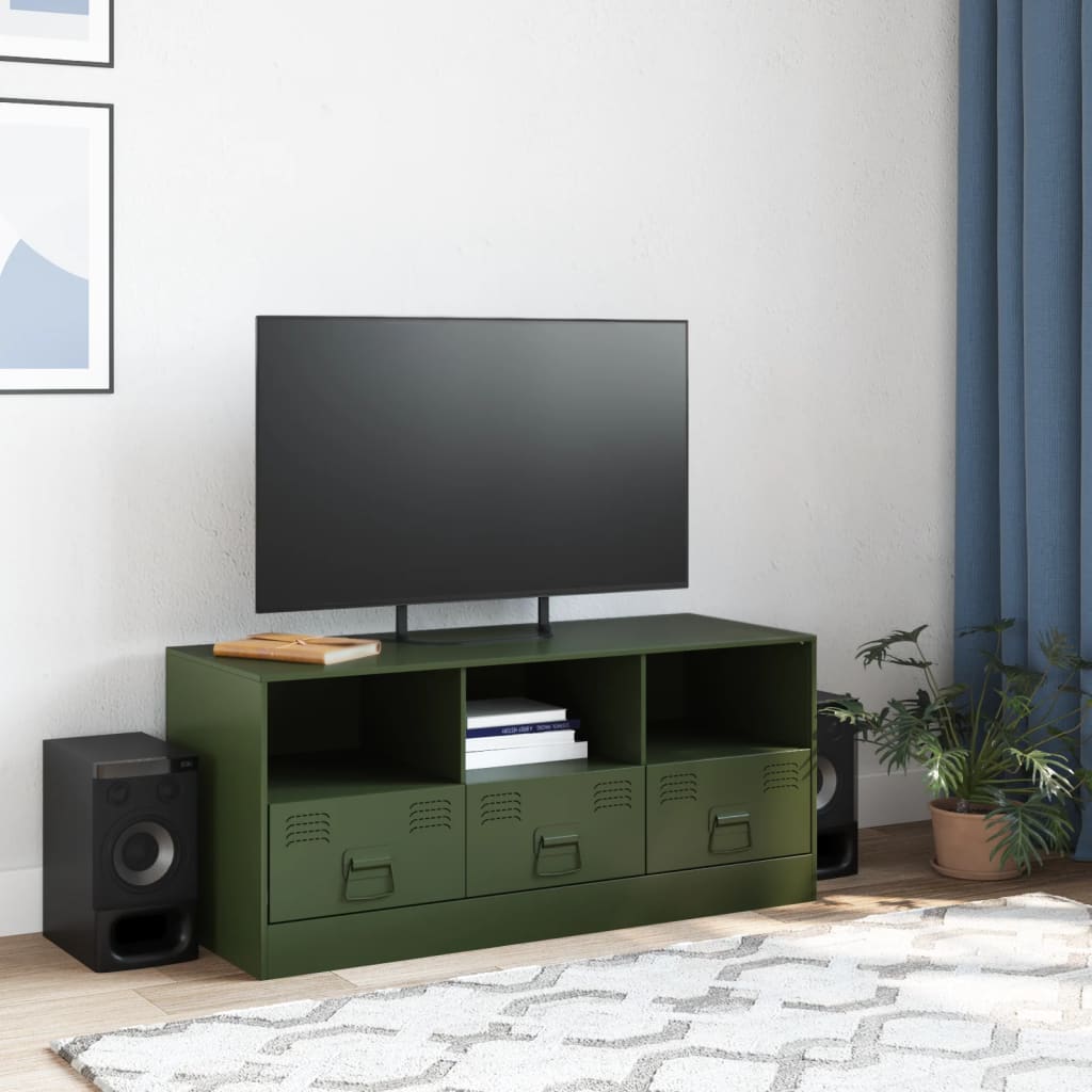 Meuble TV 99x39x44 cm acier, anthracite