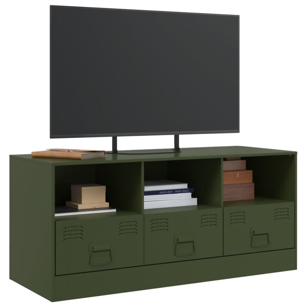 Meuble TV 99x39x44 cm acier, anthracite