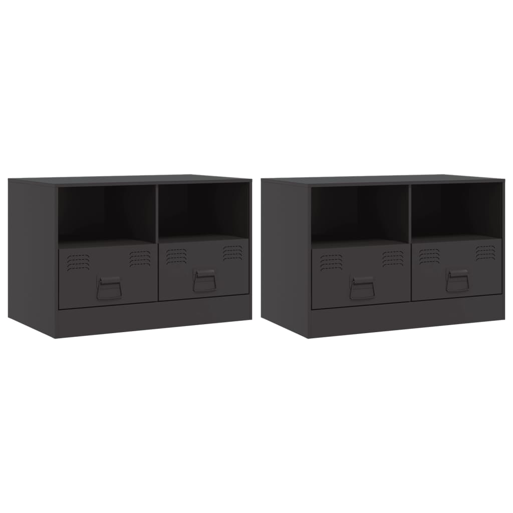 Meuble TV 2 pcs 67x39x44 cm acier