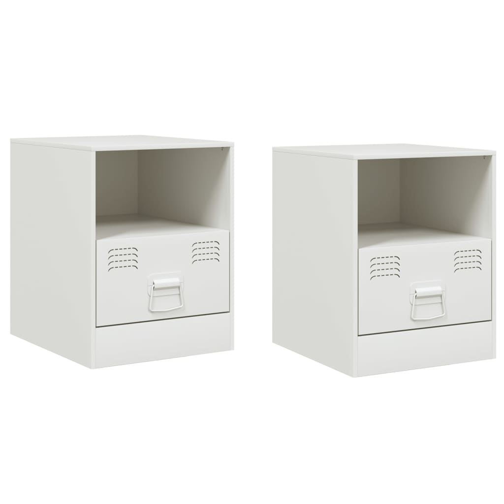 Tables de chevet 2 pcs 34,5x39x44 cm acier