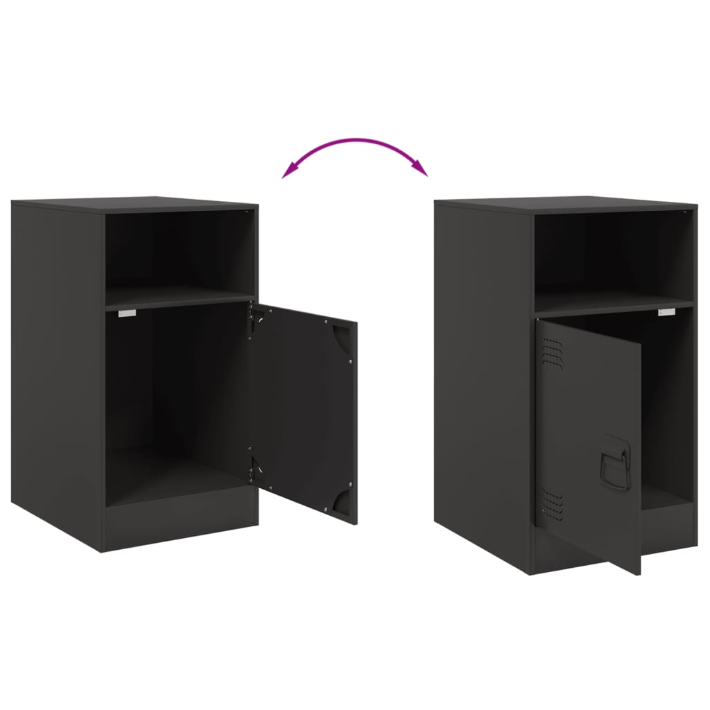 Tables de chevet 2 pcs 34,5x39x62 cm acier