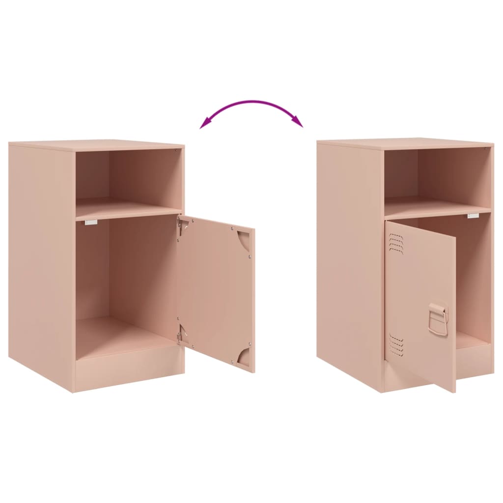 Tables de chevet 2 pcs 34,5x39x62 cm acier