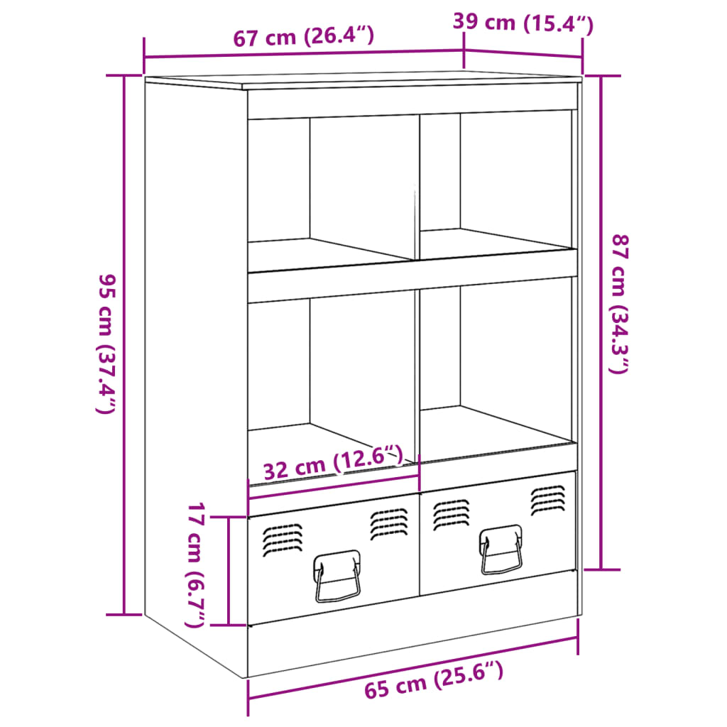 Armoire haute 67x39x95 cm en acier