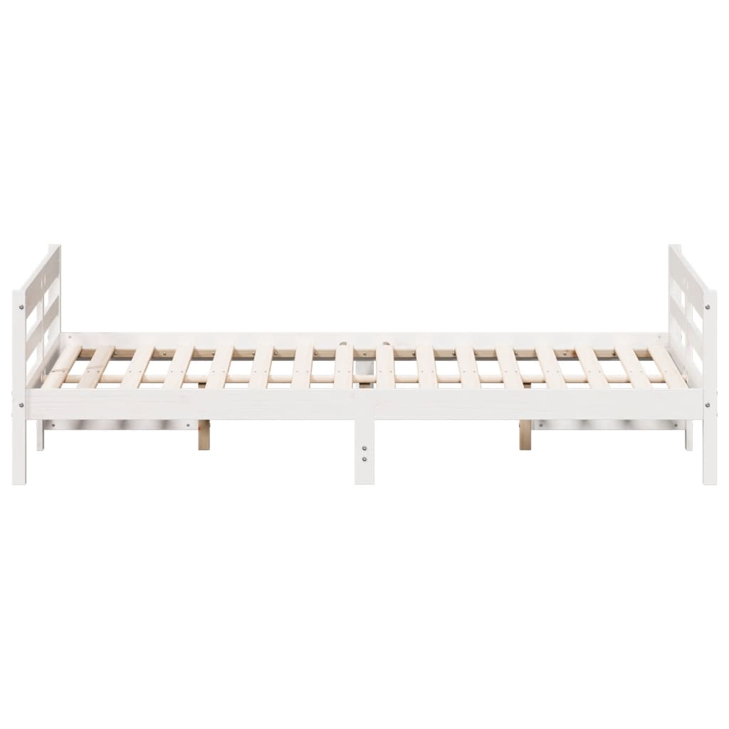 Bedframe met hoofdbord massief grenenhout 120x200 cm