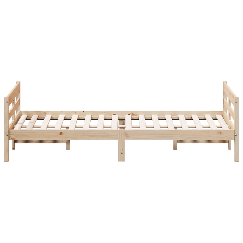 Bedframe met hoofdbord massief grenenhout 120x200 cm