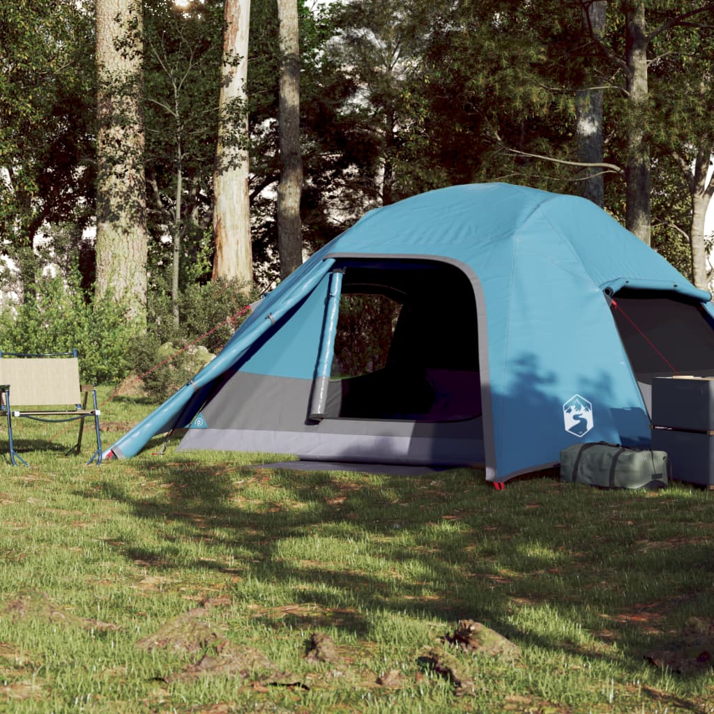 Koepeltent 6-persoons waterdicht blauw