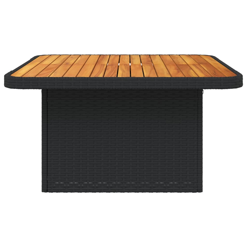 Table de jardin 80x80x71 cm poly rotin et bois d'acacia